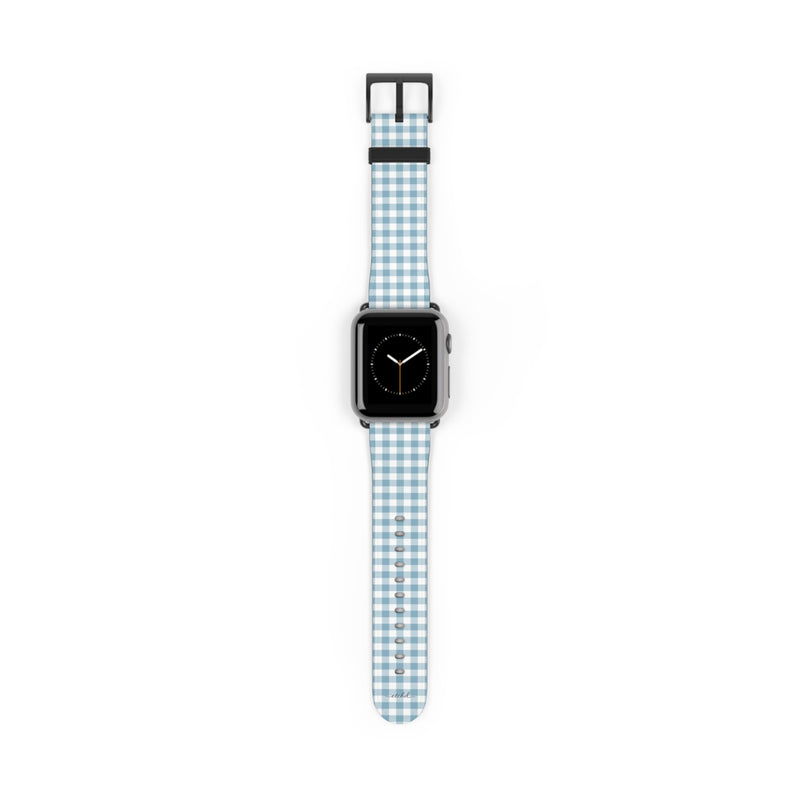 Cornflower Gingham Smartwatch Strap-zoom-