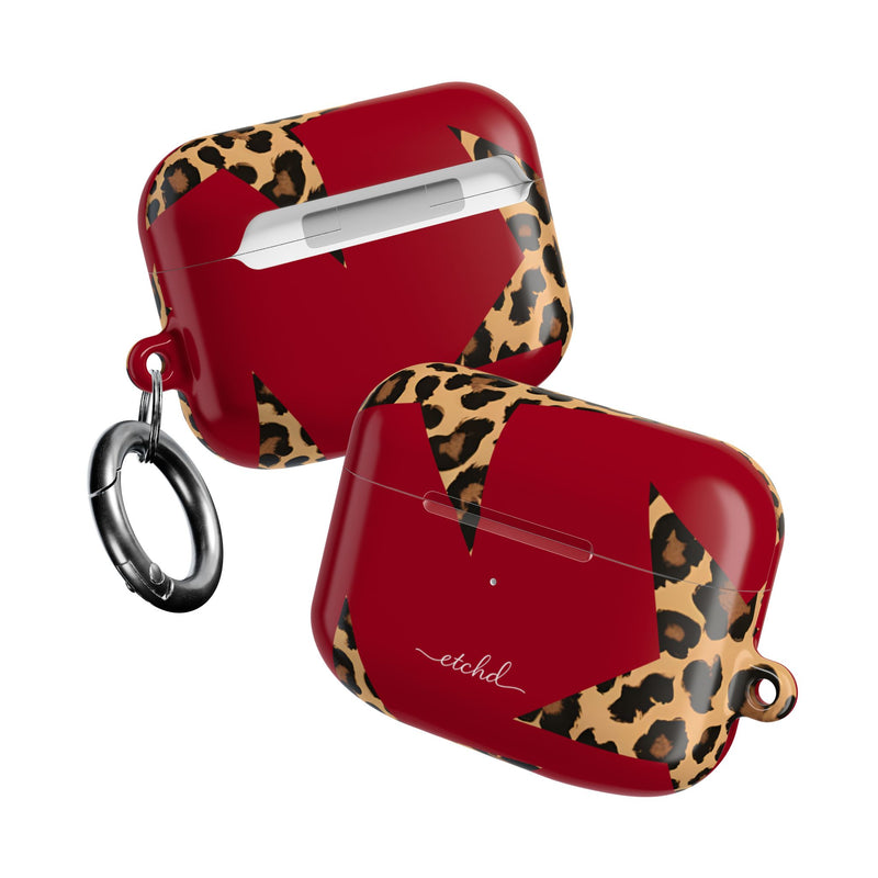 Red & Leopard Stars AirPod Case by etchd, view 10