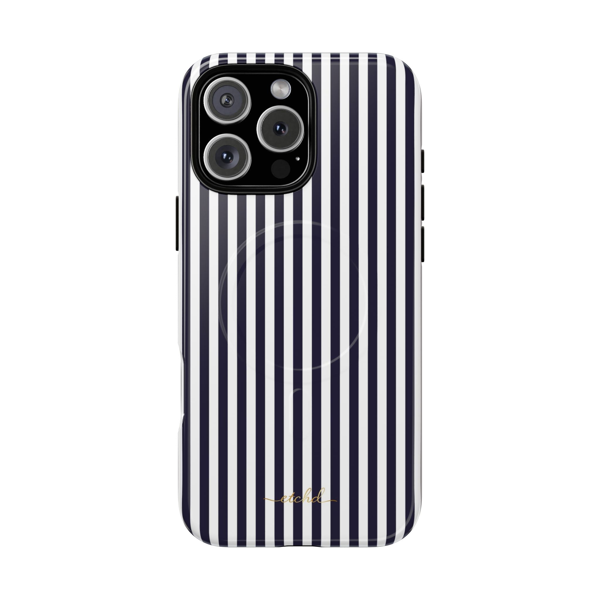 Navy And White Magnetic Phone Case by etchd