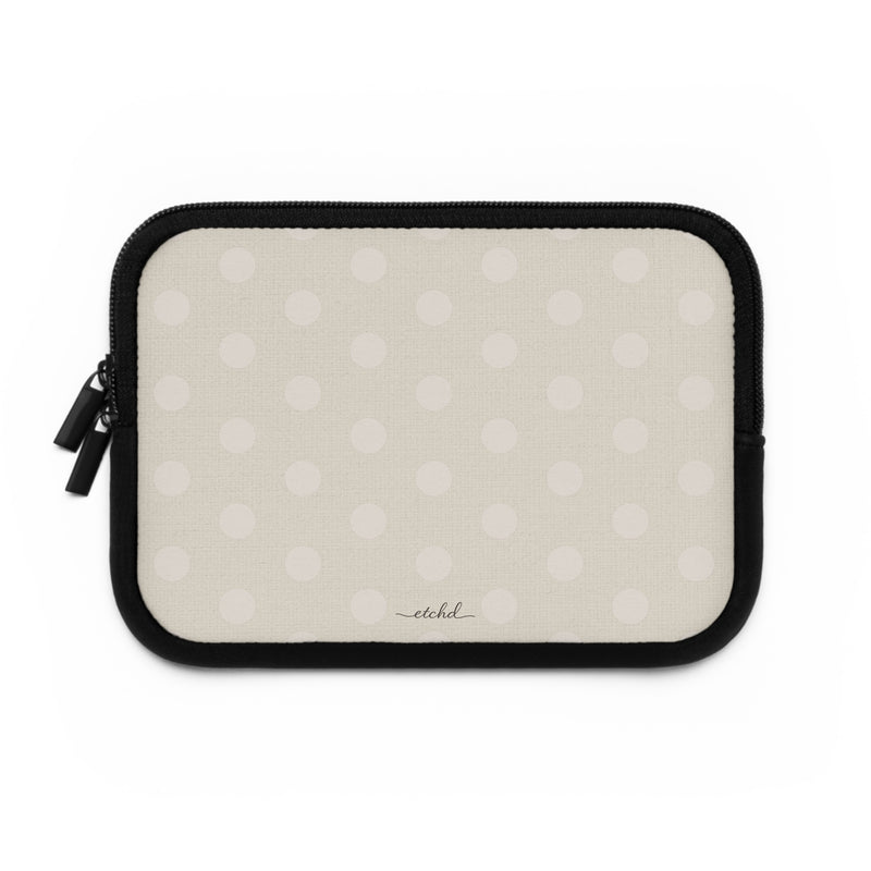 Neutral Polka Dot Laptop Sleeve by etchd, view 2