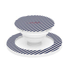 Navy & Cream Striped Diagonal Agarre y soporte para móvil