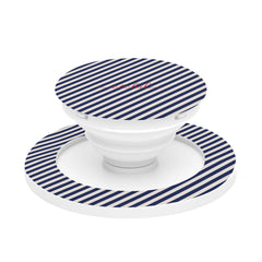 Navy & Cream Striped Diagonal Phone Grip And Stand by etchd