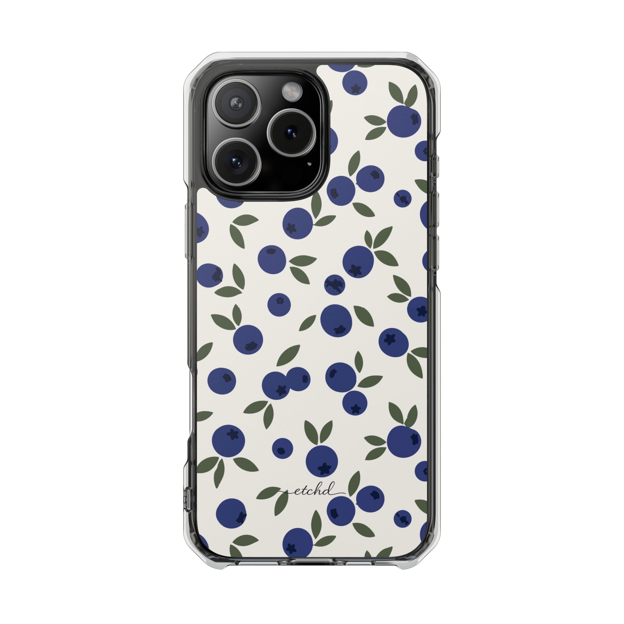 Blueberry Clear Magnetic Phone Case by etchd