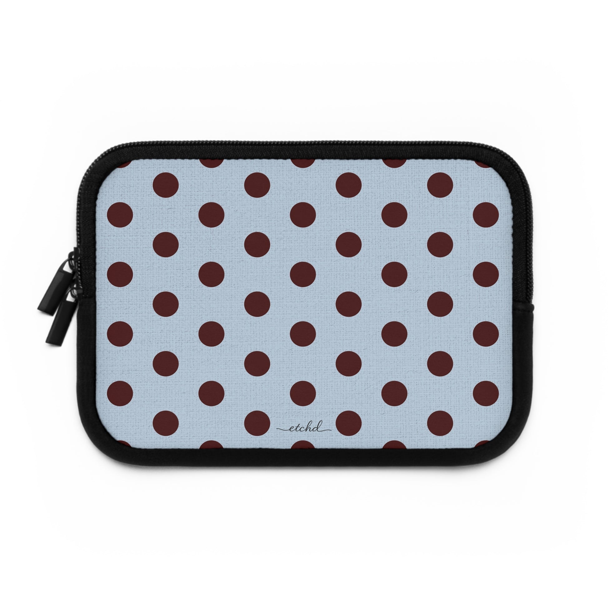 Blue & Cherry Polka Dot Laptop Sleeve by etchd, view 2