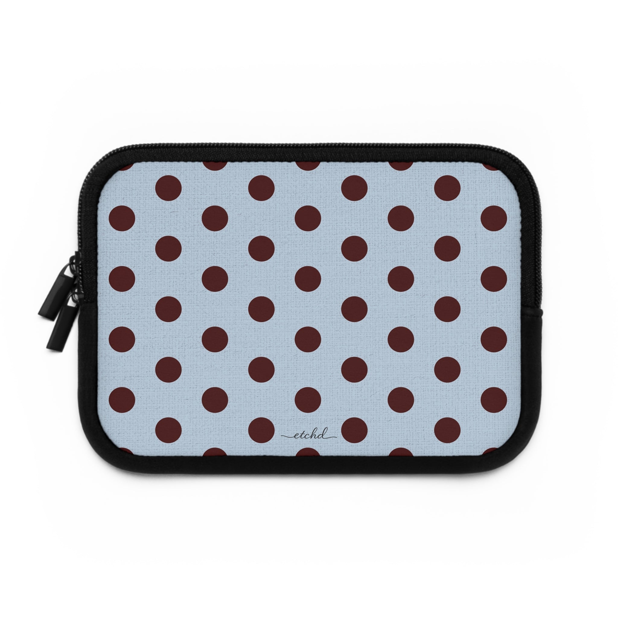 Blue & Cherry Polka Dot Laptop Sleeve by etchd, view 2