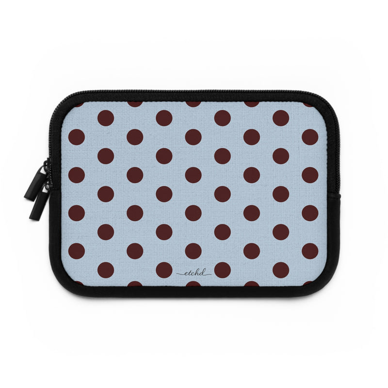 Blue & Cherry Polka Dot Laptop Sleeve by etchd, view 2