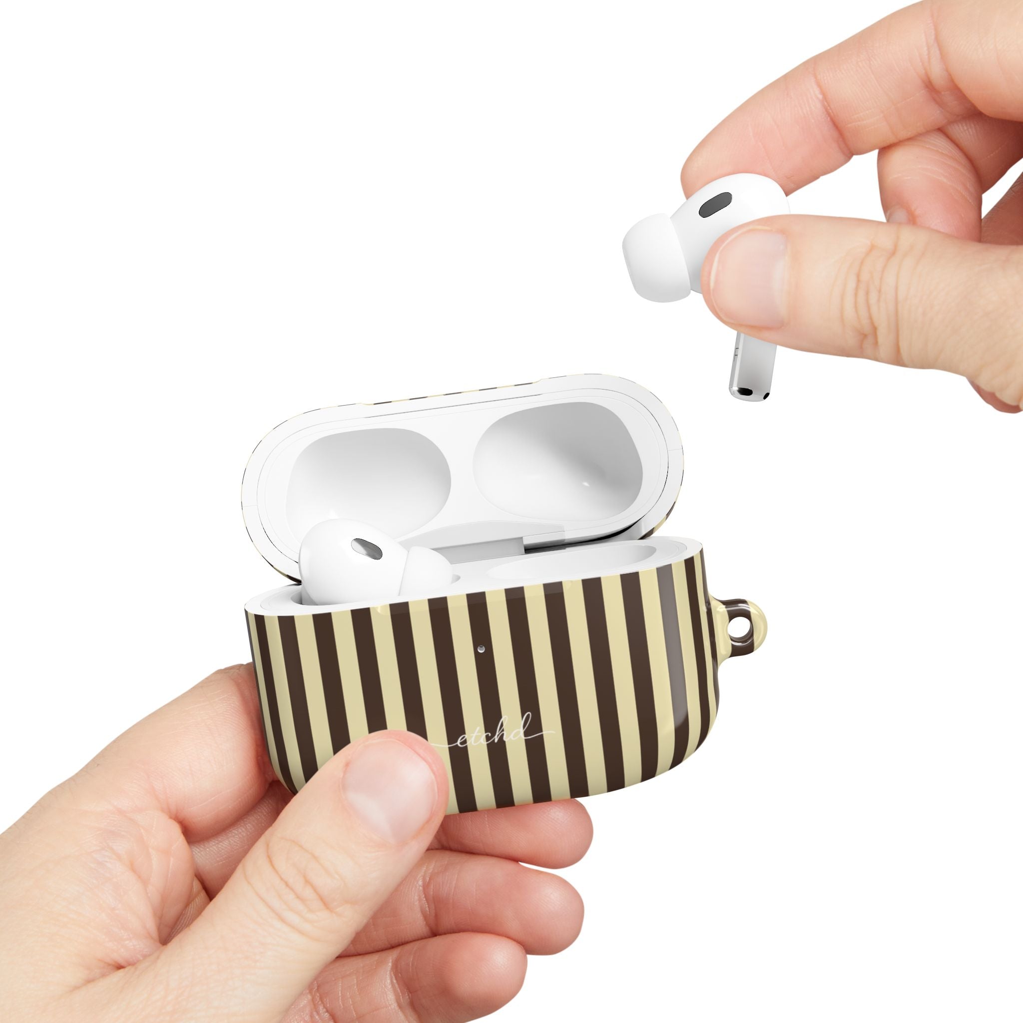 Butter & Brown Striped AirPod Case by etchd, view 11