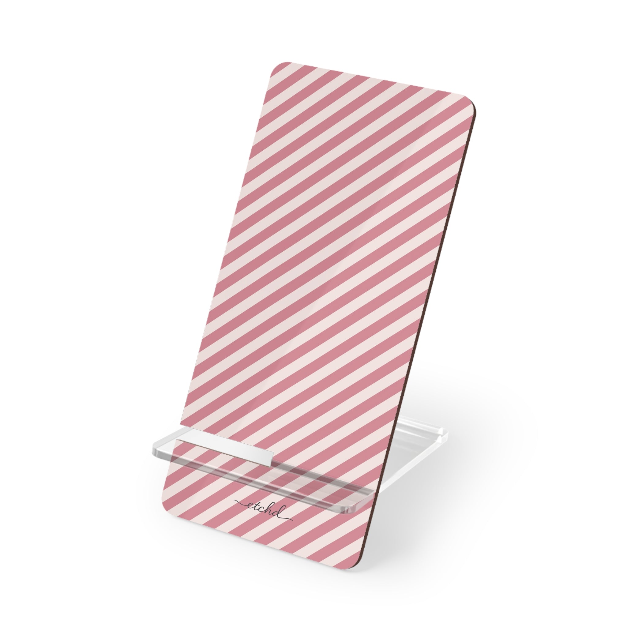 Blush & Cream Striped Diagonal Phone Stand by etchd