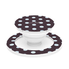 Blue And Plum Polka Dot Phone Grip And Stand by etchd