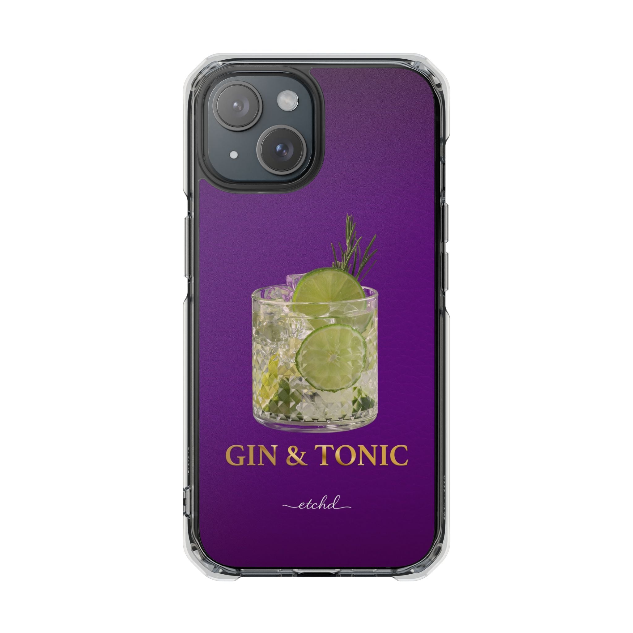 Gin & Tonic Clear Magnetic Phone Case by etchd, view 2