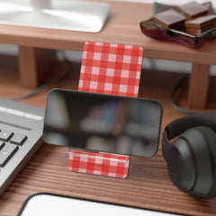 Blush & Poppy Gingham Phone Stand by etchd, view 4