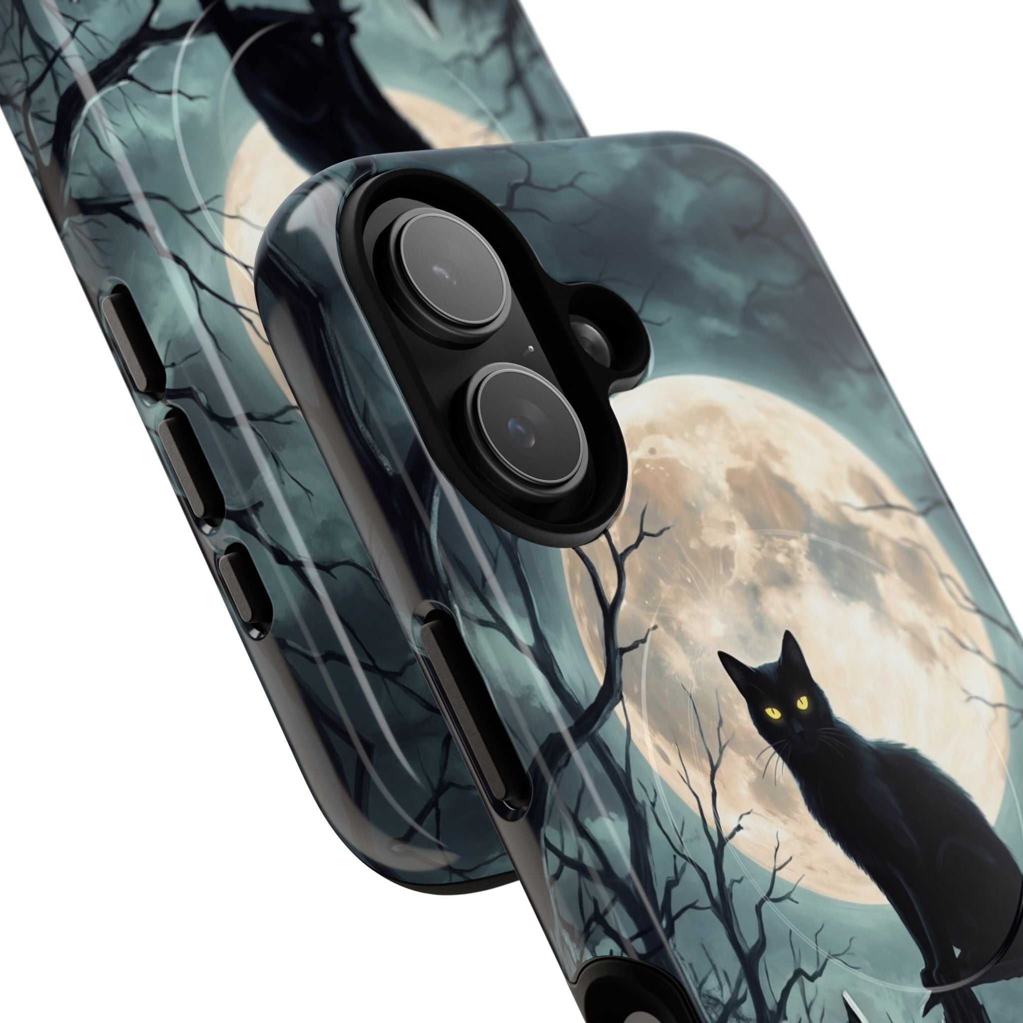 Midnight Cat Magnetic Phone Case by etchd, view 87