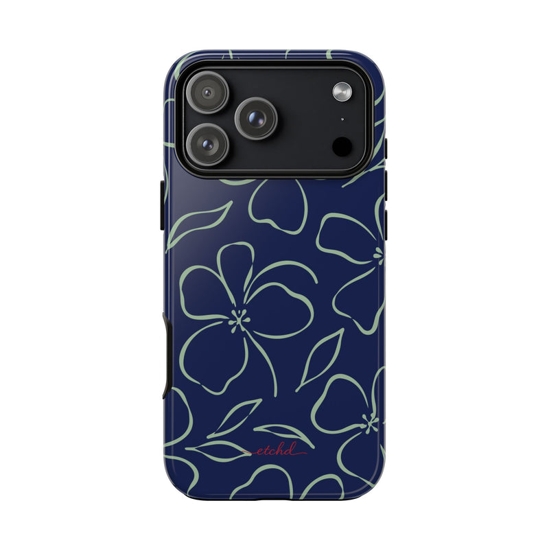 Navy & Sage Floral Phone Case by etchd, view 59