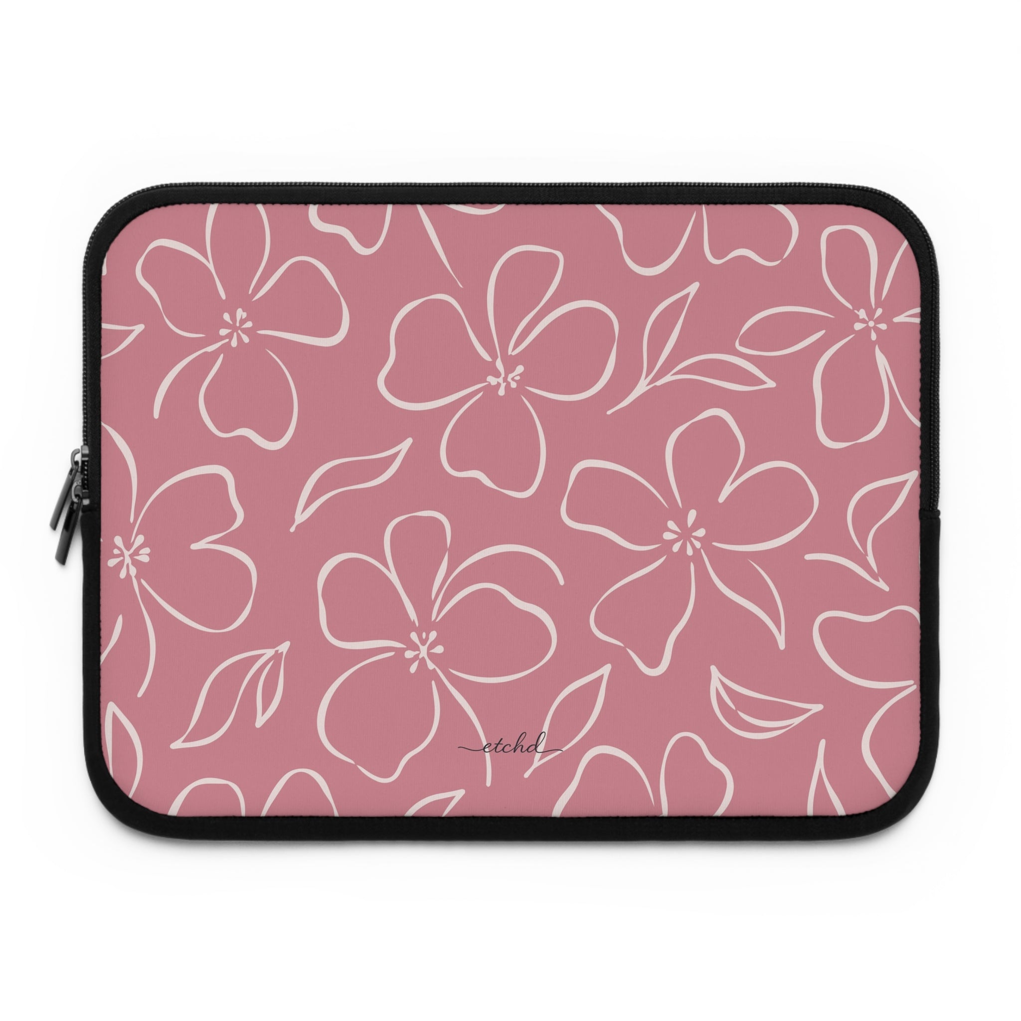 Blush & Cream Floral Laptop Sleeve by etchd