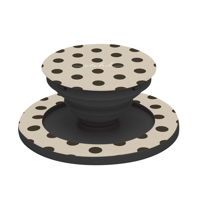 Brown Polka Dot Phone Grip And Stand-zoom-