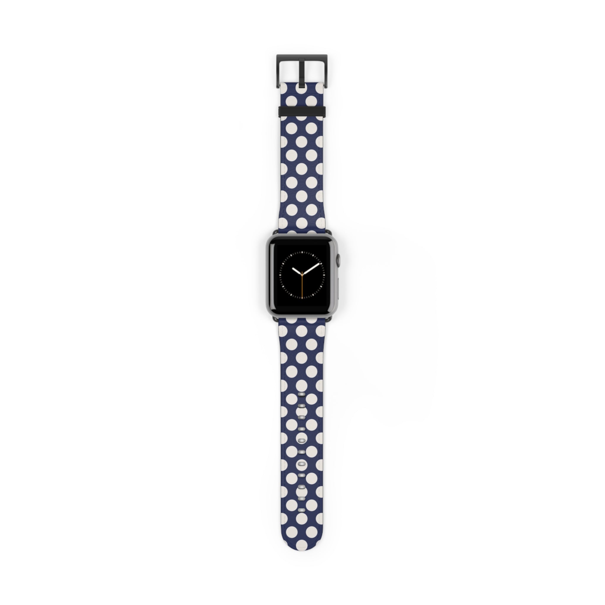 Cream & Navy Polka Dot Smartwatch Strap by etchd, view 2