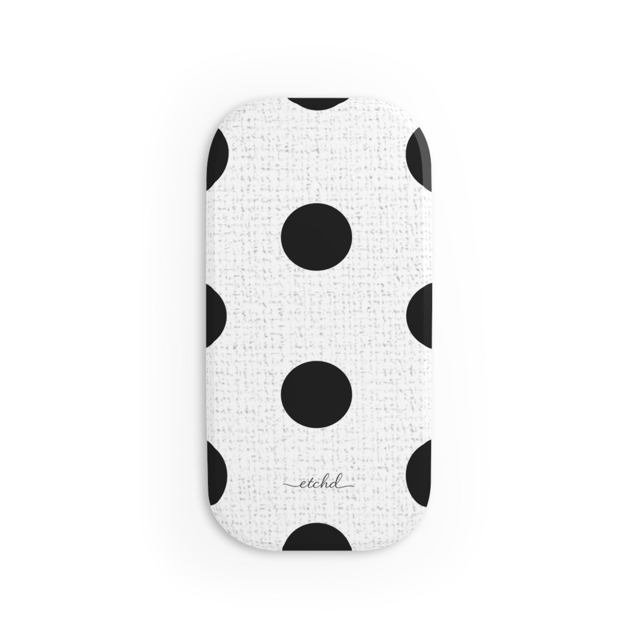 Black & White Polka Dot Click-On Phone Grip by etchd, view 2