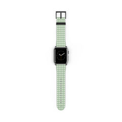 Sage & Cream Gingham Smartwatch Strap by etchd