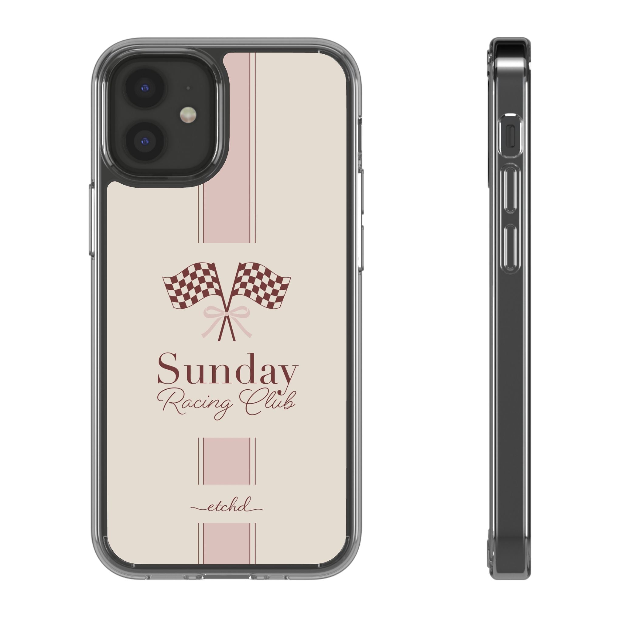 Sunday Racing Clear Phone Case by etchd, view 2
