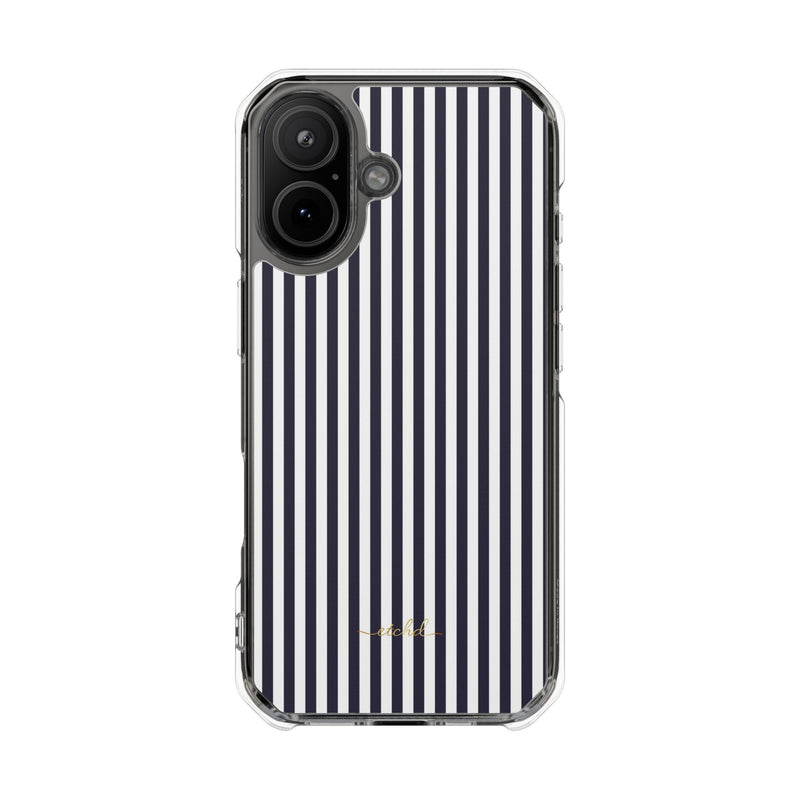 Navy And White Coque téléphone magnétique Transparente-zoom-