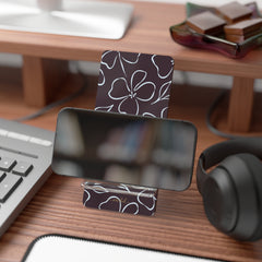 Plum & Blue Floral Phone Stand by etchd, view 4