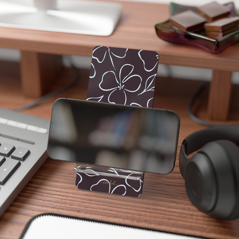 Plum & Blue Floral Phone Stand by etchd, view 4
