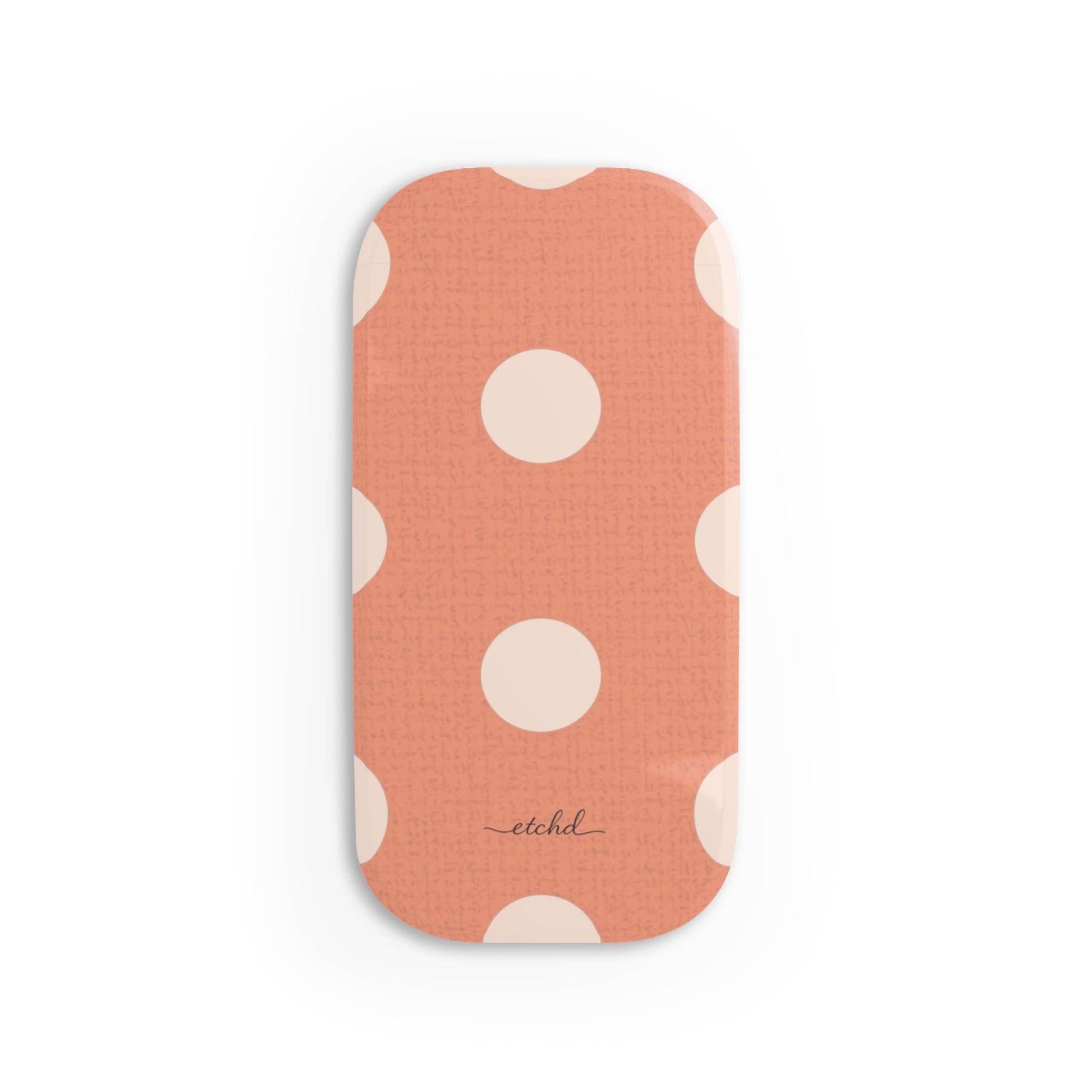Cream & Coral Polka Dot Click-On Phone Grip by etchd