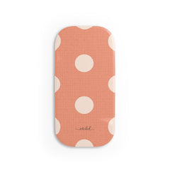 Cream & Coral Polka Dot Click-On Phone Grip by etchd