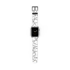 White & Black Floral Correa para smartwatch de etchd