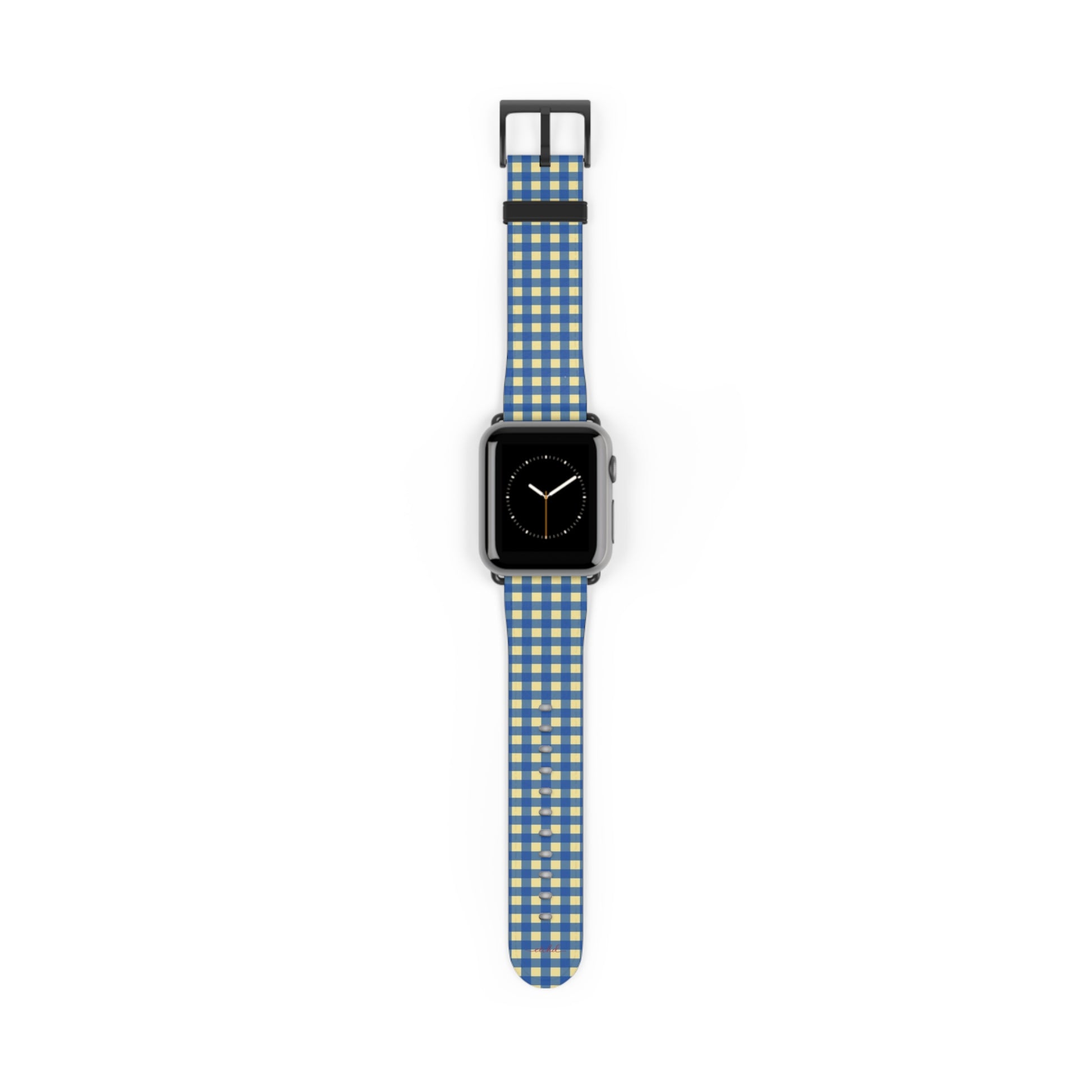 Butter & Cobalt Gingham Cinturino per smartwatch di etchd