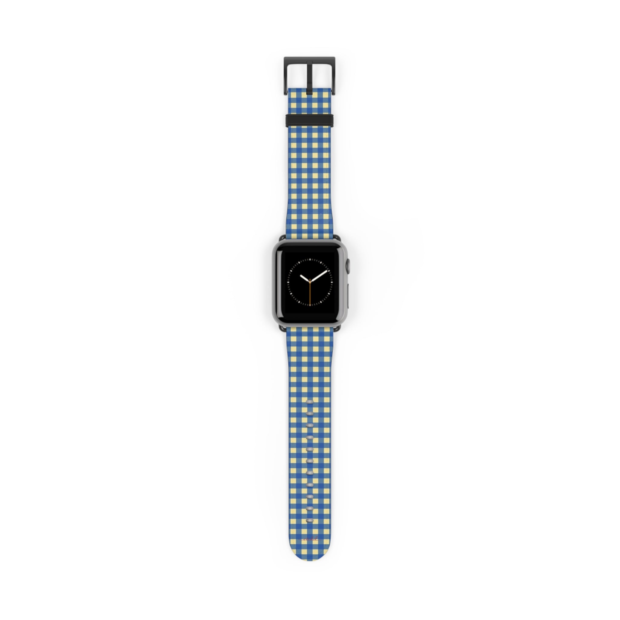 Butter & Cobalt Gingham Smartwatch Strap by etchd