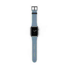 Butter & Cobalt Gingham Cinturino per smartwatch di etchd