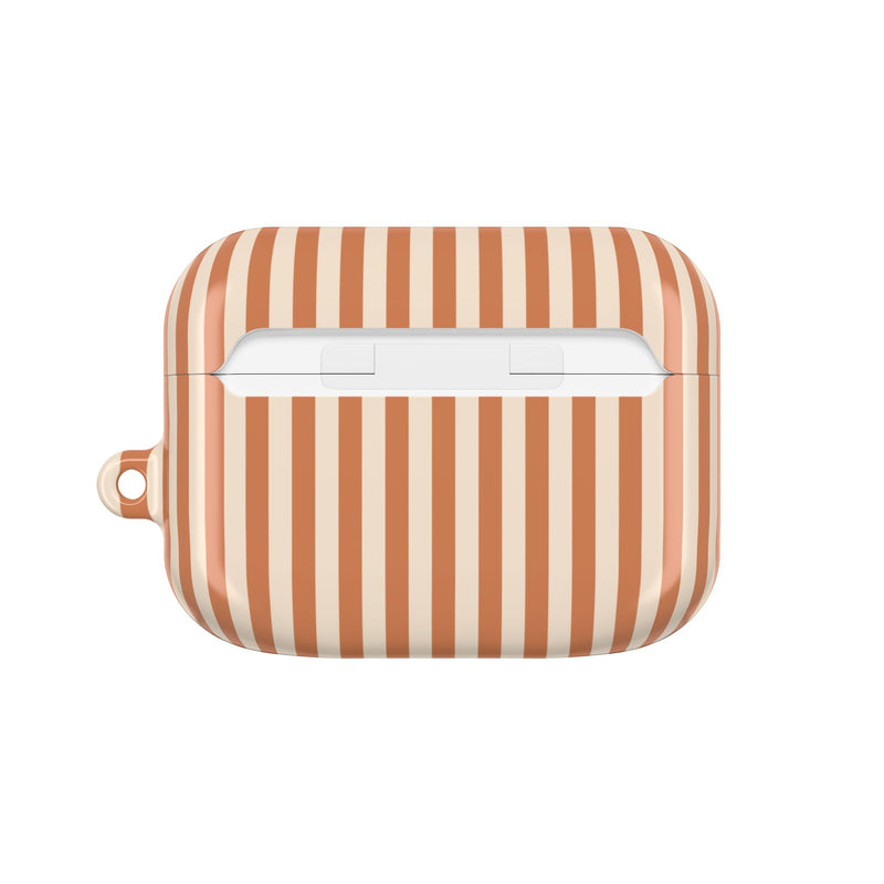 Terracotta & Cream Striped AirPod Case by etchd, view 7