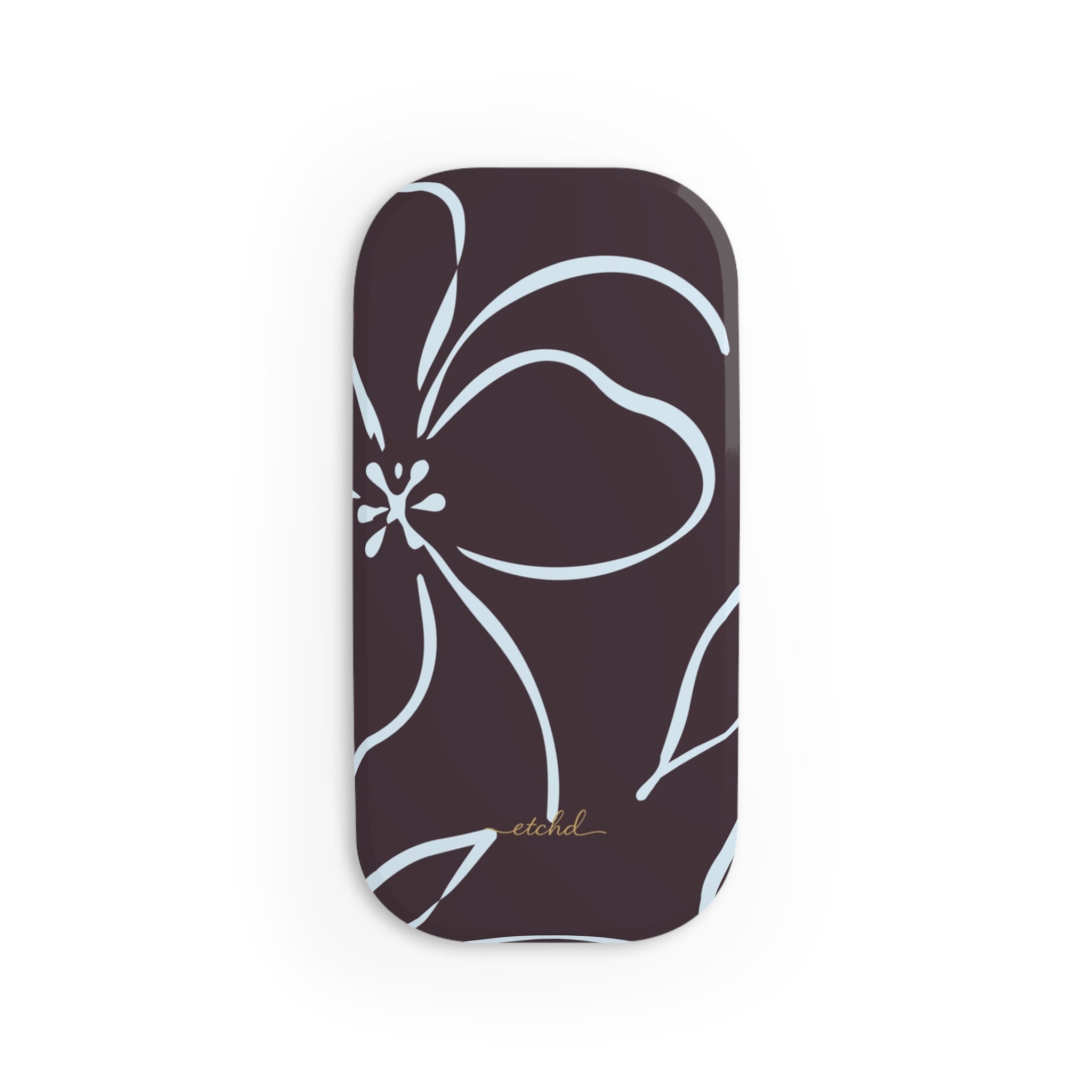 Plum & Blue Floral Anello clip per telefono di etchd, vista 2