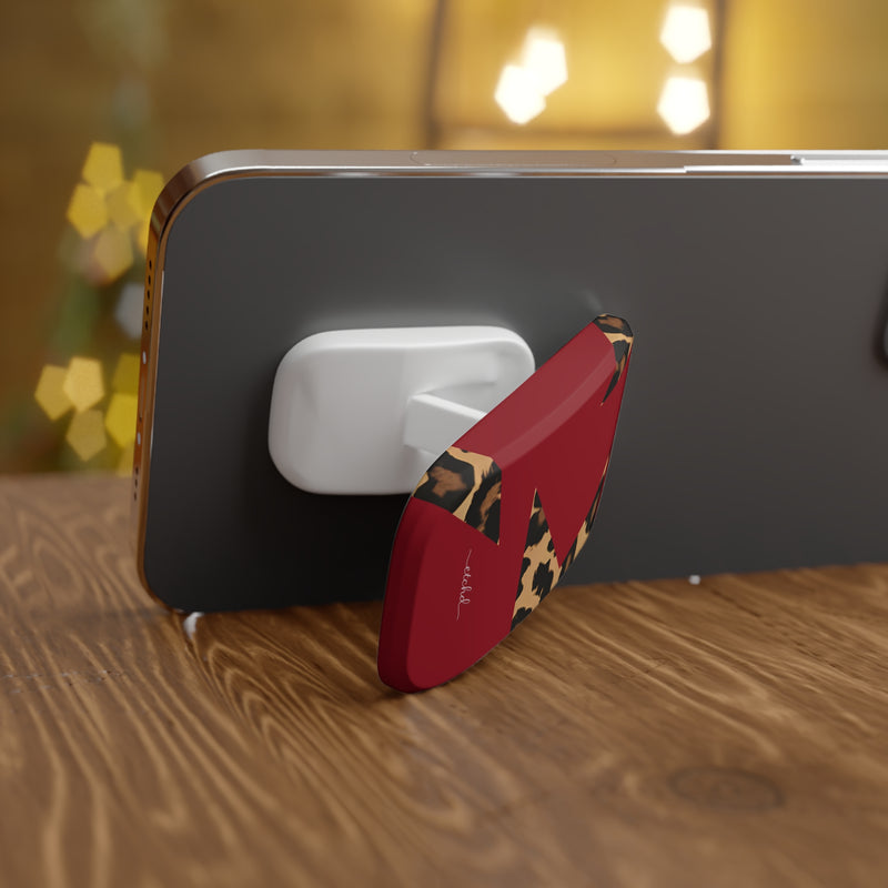 Red & Leopard Stars Click-On Phone Grip-zoom-