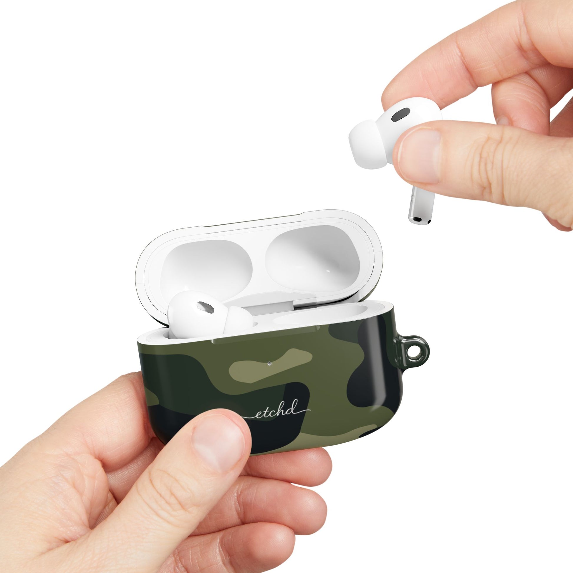 Green Camo AirPod Case by etchd, view 11