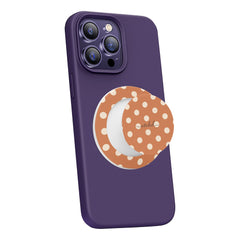 Cream & Terracotta Polka Dot Phone Grip And Stand by etchd, view 7