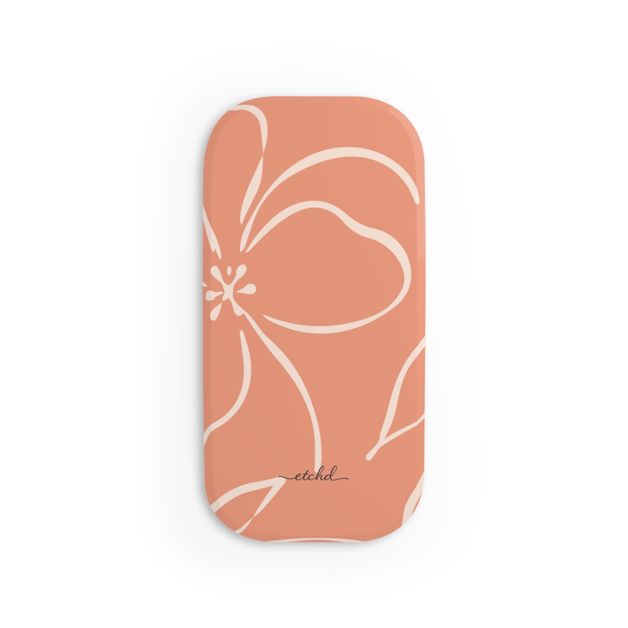 Coral & Cream Floral Anello clip per telefono di etchd, vista 2