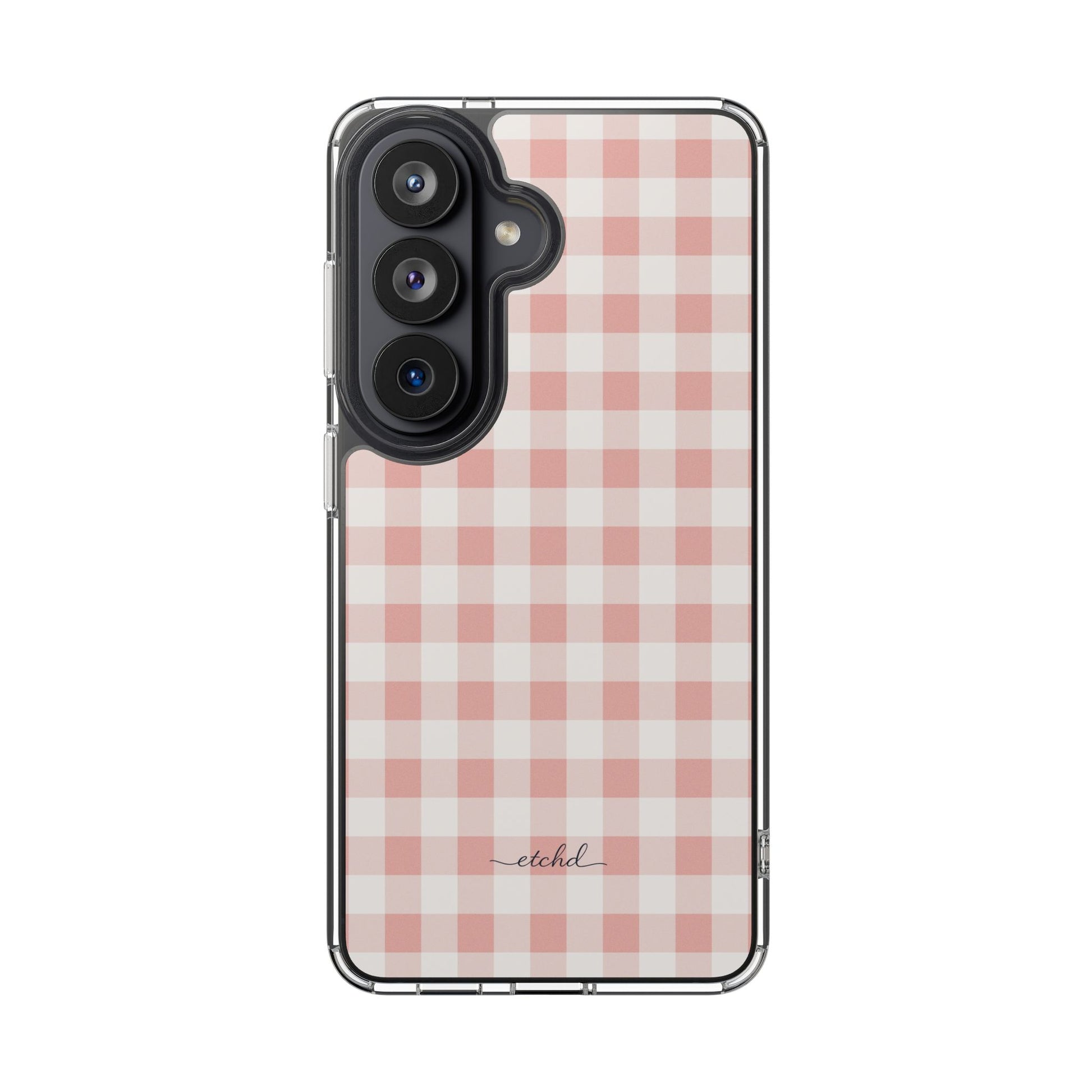 Blush Gingham Clear Phone Case by etchd, view 23