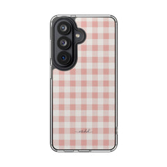 Blush Gingham Clear Phone Case by etchd, view 23