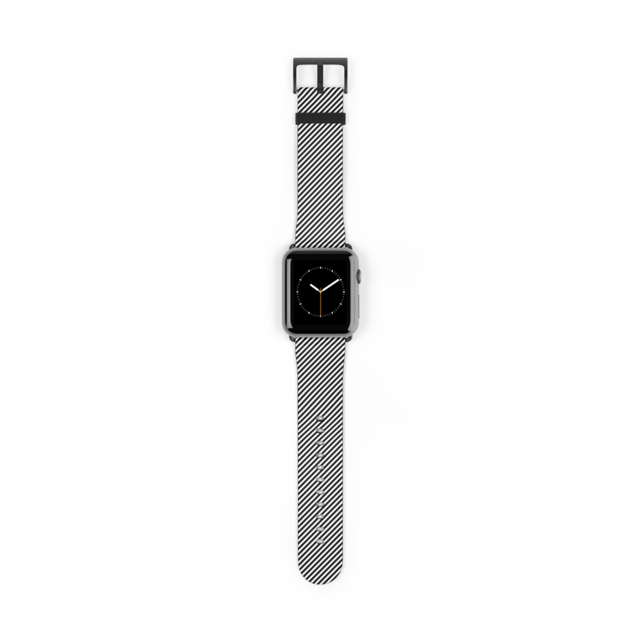 Black & White Striped Diagonal Smartwatch Strap by etchd, view 2