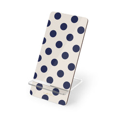 Navy & Cream Polka Dot Phone Stand by etchd