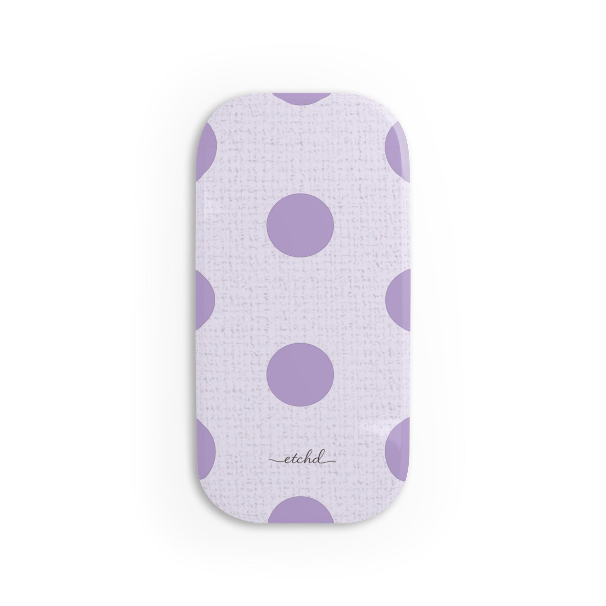 Lilac & Cream Polka Dot Click-On Phone Grip by etchd
