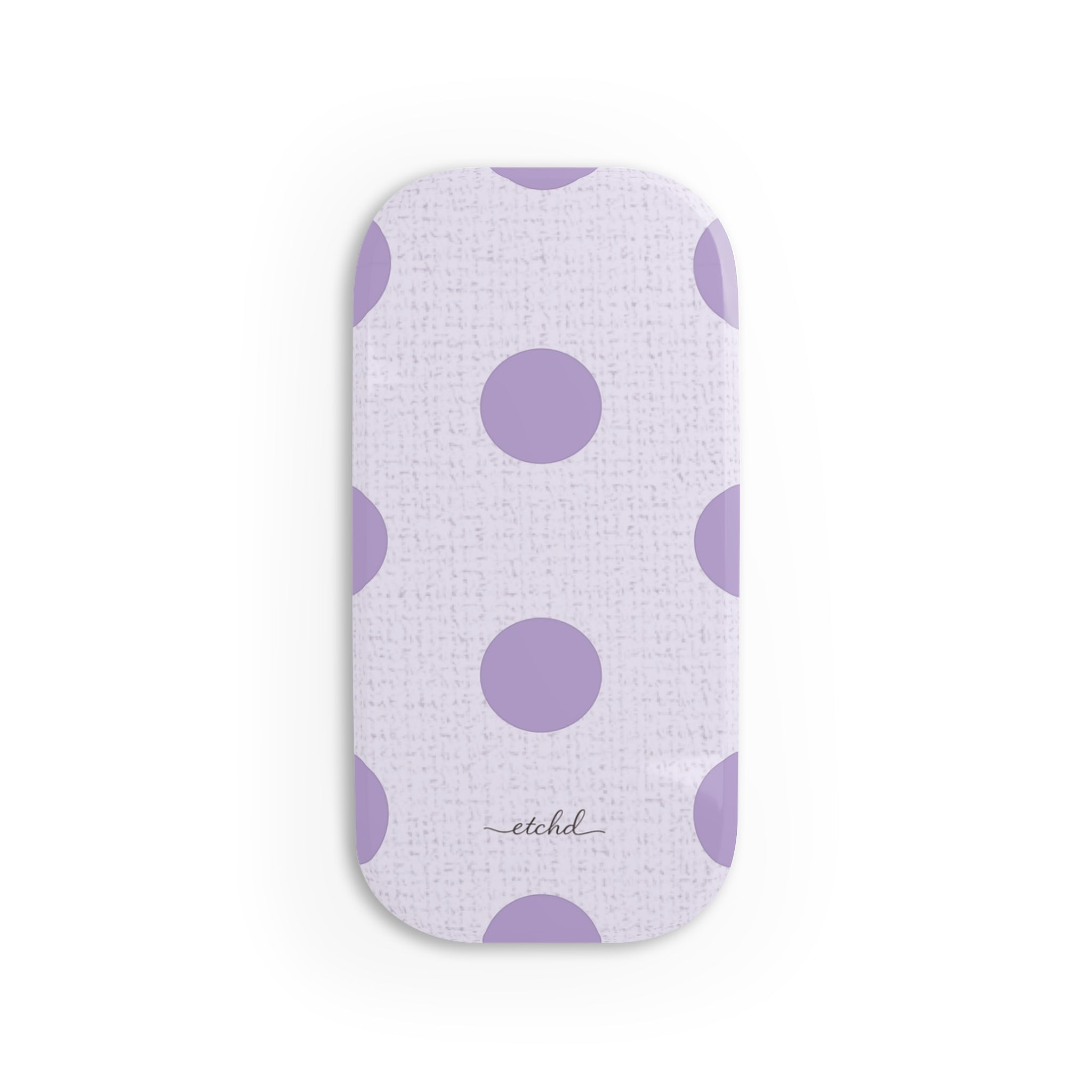 Lilac & Cream Polka Dot Click-On Phone Grip by etchd