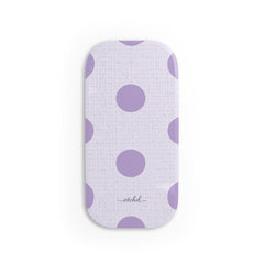 Lilac & Cream Polka Dot Click-On Phone Grip by etchd