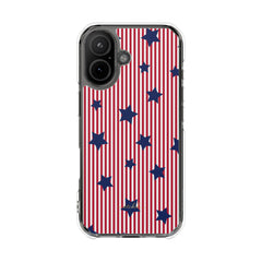 Red Stripes & Blue Stars Clear Magnetic Phone Case by etchd, view 13
