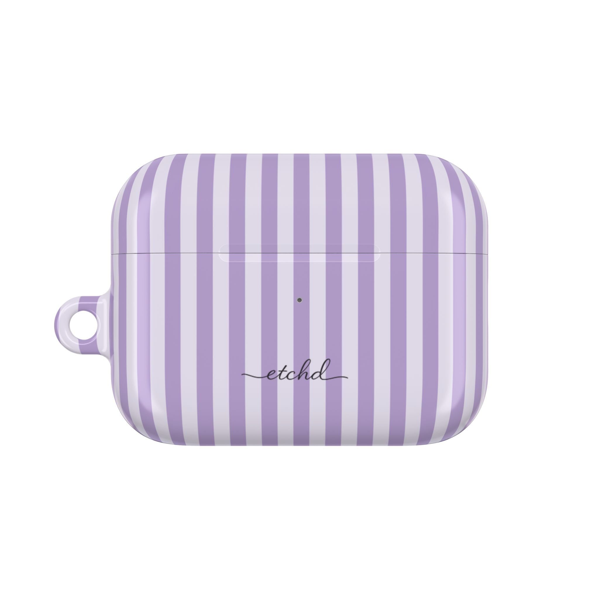 Lilac & Cream Striped AirPod Case by etchd, view 2