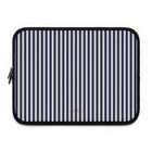 Navy & Cream Striped Funda para portátil