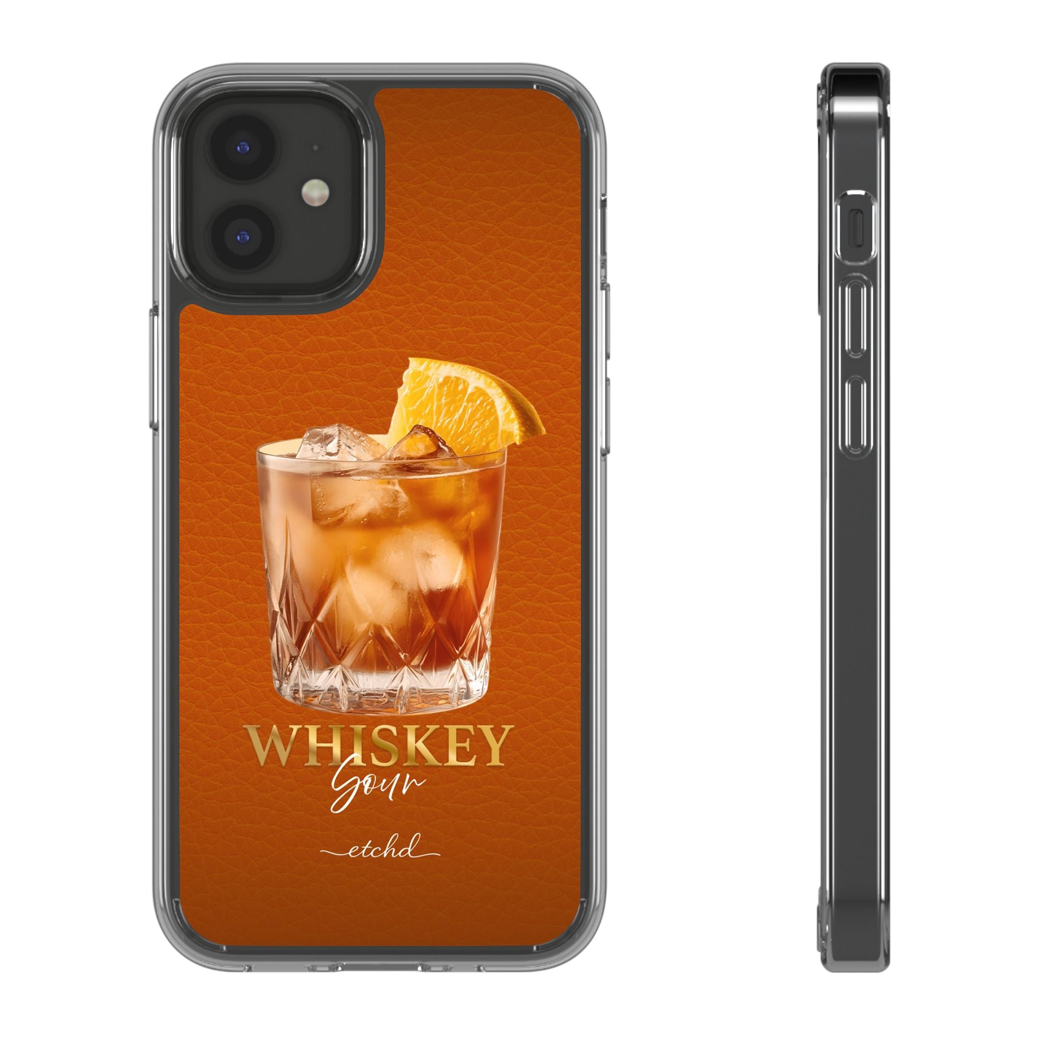 Whiskey Sour Clear Phone Case by etchd, view 2