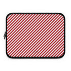 Classic Red & White Striped Diagonal Funda para portátil